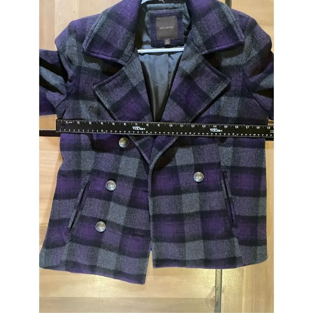The Limited Purple Plaid Wool Coat‎ - Picture 6 of 7